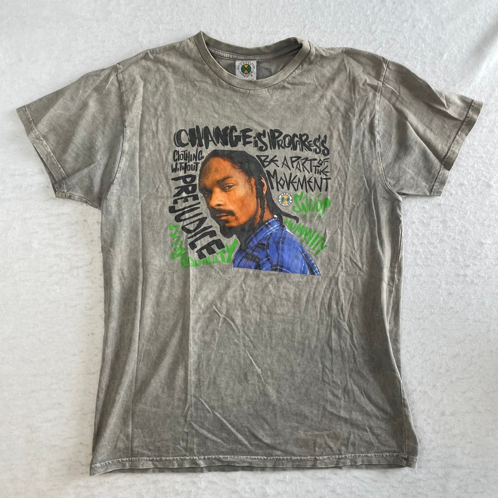 Cross Colours Snoop Dogg Graphic T-Shirt Large Gray Acid Wash Hip Hop Streetwear